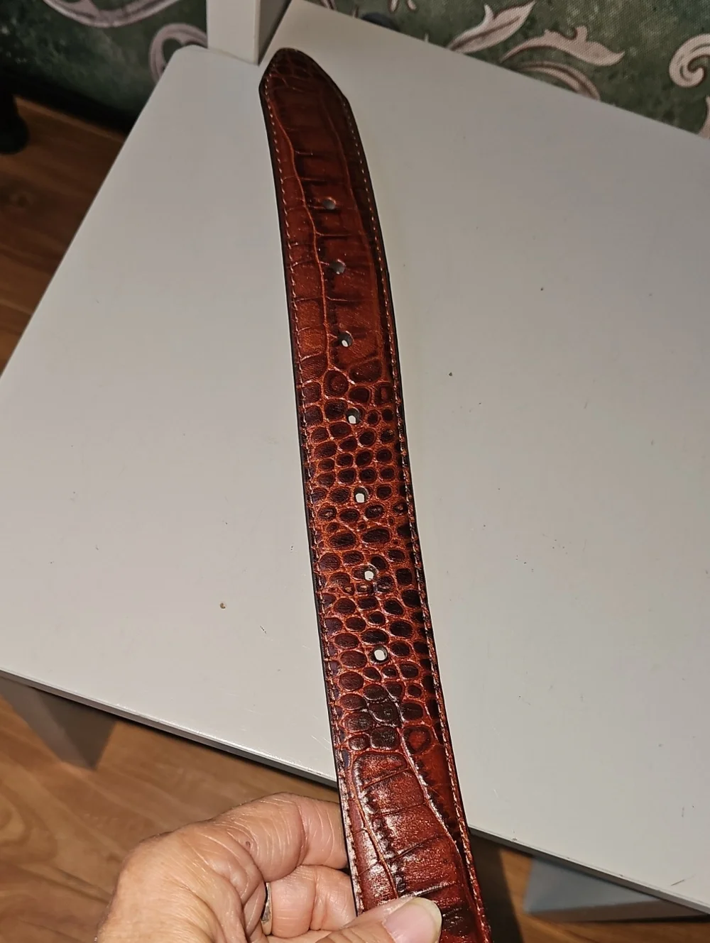 Unbranded Embossed Italian Calfskin Belt
